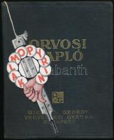 cca 1940 Orvosi napló Kalmopyrines könyvjelzővel. Vászon kötésben, néhány bejegyzéssel