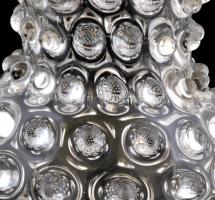 cca 1900 fújt bütykös kancsó, apró csorbával, m:12 cm