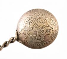 Antik ezüst (Ag.) érem kiskanál (12 Finen Thaler), jelzés nélkül, nettó:5,8 g