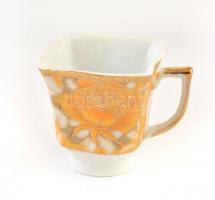 AML porcelán mokkás készlet, matricás, jelzett, eredeti dobozában, részben bontatlan csészealjakkal,...