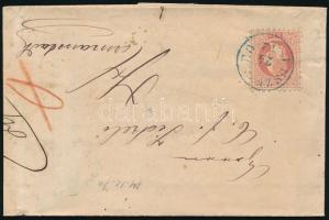 180 5kr levélen kék "RUSZKBERG" bélyegzéssel, belül számla határőrvidéki okmánybélyeggel