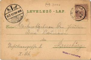 1900 Csorna, Premontrei székház, rendház. Kiadja Gantz József (kis sarokhiány / small corner shortag...