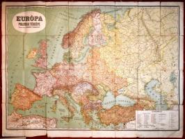 cca 1920-1930 Európa politikai térképe, tervezete: Dr. Schmidt Tibold, kiadja: Magyar Földrajzi Intézet Rt., irredenta szöveggel, 80×113 cm Kis szakadásokkal