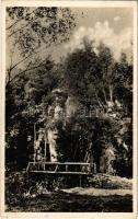 1942 Lévárt, Lévárd, Leváre; Gemer Levárdske Kúpele, Skalná ciastka / Lévárd gyógyfürdő, szikla, fahíd. Kiadja Blaskó János / rock, wooden bridge