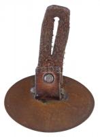 ~1950-1960. "Budapest Városi Tanács Köztisztasági Ellenőre" zománcozott Br jelvény, bőr ta...