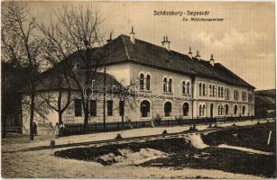 1909 Segesvár, Schassburg, Sighisoara; Ev. Mädchenseminar / Evangélikus tanítónő szeminárium télen, iskola, villamossín. Kiadja W. Nagy / Lutheran teachers training institute, school, tramway