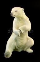 Jelzés nélküli jegesmedve, kézzel festett, apró lepattanással, m: 21 cm