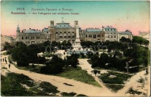 1910 Ruse, Pyce, Rustschuk; Der Volksgarten und städtisches Theater / park, theatre (EK)