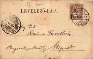 1900 Fiume, Rijeka; Via Porto / street view. C. Ledermann jr. 2282. (kis szakadás / small tear)