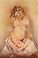 Csernus jelzéssel: Női akt. Olaj, farost, 59×39 cm