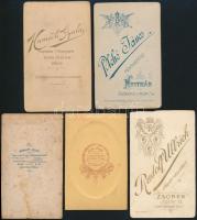 cca 1900 Katonaportrék, 5 db keményhátú fotó különböző műtermekből (Ulrich, Zagreb; Plchó, Nyitra; K...
