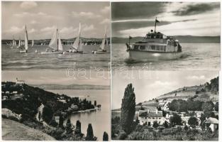 72 MODERN fekete-fehér városképes balatoni lap; Balaton és környéke / 72 MODERN black and white town-view postcards; Balaton and its surroundings