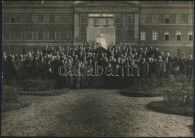 ca 1930 Ludovika akadémia emlékmű koszorúzás fotó 24x16 cm