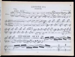 cca 1870 Beethoven nyitányok kotta egészvászon kötésben