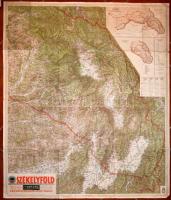 1942 Székelyföld nagyméretű térképe, Bp. Magyar Királyi Honvéd Térképészeti Intézet, foltos, 84x100 cm