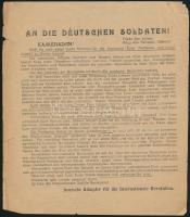 cca 1917 Német katonáknak szóló kommunista propaganda röplap / Propaganda flyer for German soldiers.