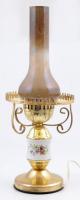 Lüszterlámpa, petróleumlámpa formájú elektromos lámpa dupla búrával, hibátlan állapotban 60 cm