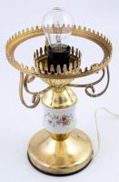 Lüszterlámpa, petróleumlámpa formájú elektromos lámpa dupla búrával, hibátlan állapotban 60 cm