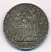 1907KB 5K Ag "Ferenc József koronázásának 40. évfordulója" T:2- patina Adamo K7.1