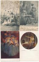 99 db régi motívumlap, főleg művészlapok, hölgyek, folklór, romantikus lapok, vallás, stb. / 99 pre-...