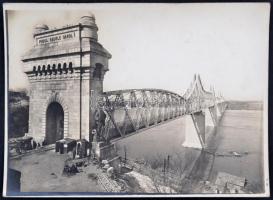 cca 1900 Románia. I. Károly király híd Cernavodánál Pecséttel jelzett fotó / Romania King Carol bridge 18x12 cm
