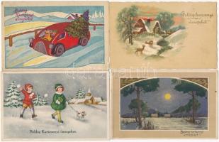 55 db régi karácsonyi üdvözlőlap, közte modernek is / 55 pre-1945 Christmas greeting cards, among them modern cards also