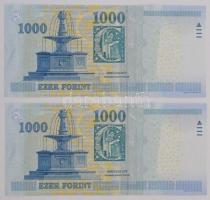 2009. 1000Ft "DD" (2x) sorszámkövetők T:I