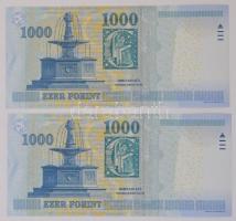 2010. 1000Ft "DA" (2x) sorszámkövetők T:I