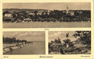 Balatonszepezd, Szepezd; - 3 db régi városképes lap / 3 pre-1945 town-view postcards
