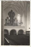 Kolozsvár, Cluj; - 3 db régi képeslap a Farkas utcai református templomról, belsők / 3 pre-1945 postcards of the Calvinist church, interiors