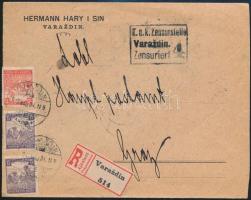 1917 Ajánlott cenzúrázott levél / Registered censored cover "VARAZDIN" - Graz