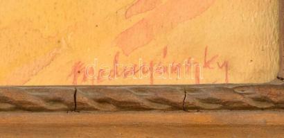 Mednyánszky jelzéssel: Földcsuszamlás. Akvarell, papír, üvegezett hibás keretben, 24×33 cm