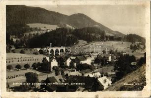1936 Spital am Semmering, Steinhaus am Semmering mit Pinkenkogel / village, mountain (fa)