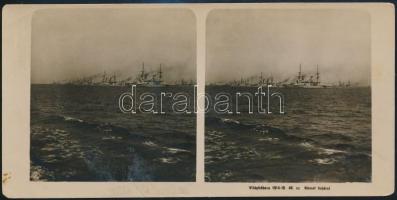 1916 Német hadihajók az I. világháborúban sztereofotó