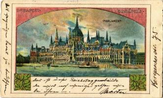 1899 Budapest V. Országház, Parlament. Back & Schmitt Art Nouveau, litho s: Rosenberger (EK)