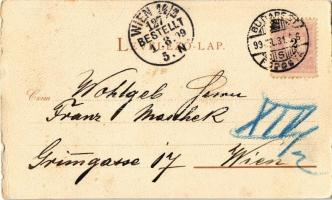 1899 Budapest V. Országház, Parlament. Back & Schmitt Art Nouveau, litho s: Rosenberger (EK)