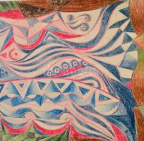 Hincz jelzéssel: Madonna. Színes ceruza, papír, 36×12 cm