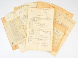 Vegyes papírrégiség tétel: anyakönyvi kivonatok, bizonyítványok, levelek, stb., összesen 25 db