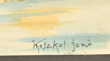 Koszkol jelzéssel: Gyulai vár. Akvarell, papír, üvegezett keretben, 27×37 cm