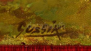 Guzsik jelzéssel: Vérmező. Olaj, farost, keretben, 62×51 cm