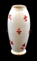 Herendi virágmintás váza, kézzel festett, jelzett, hibátlan, m: 9 cm