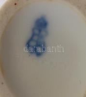 Herendi virágmintás váza, kézzel festett, jelzett, hibátlan, m: 9 cm