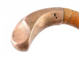 Ezüst (Ag.) fejes bambusz sétabot, jelzett, m: 91 cm