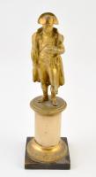 Napóleon, réz szobor, részben ónix talapzaton, teljes m: 16,5 cm