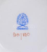 Herendi Viktória mintás fonott kosár, kézzel festett, jelzett, hibátlan, d: 13 cm