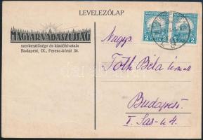 1929 Magyar Vadászújság Kiadóhivatalának kézzel írt levele rákosi Tóth Béla (1873-1930) a Hitelbank igazgatója részére, tartozás kiegyenlítés ügyében, a vadászújság levelezőlapján.