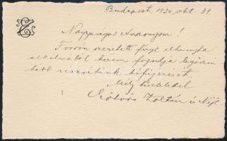 1930 Eötvös Zoltán (1891-1936) országos bajnok gyorskorcsolyázó, olimpiai atléta, saját kezű sorai é...