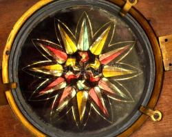 Antik képnézegető, festett üveglapokkal, fém szerelékkel, hibásak, összesen: 4 db, jelzés nélkül,  1...