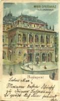 1899 Budapest VI. M. kir. Opera. Back & Schmitt, Art Nouveau, litho s: Rosenberger (gyűrődése / crease)