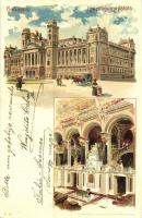 1900 Budapest V. Igazságügyi palota, belső. Kunstanstalt Kosmos S. IX. Art Nouveau litho (fa)